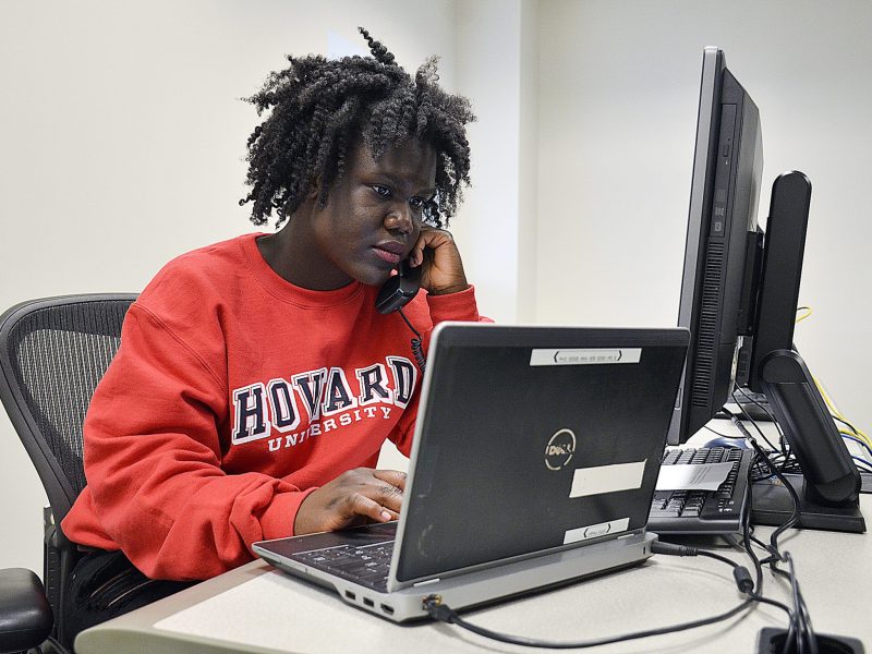 A Howard University student conducts an interview for the 2016 Howard University/NNPA National Black Voters Poll. /Freddie Allen/AMG/NNPA