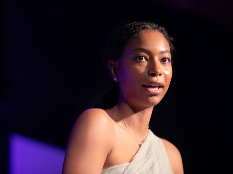 Jasmine Harris, director of Black Media for the 2024 Biden-Harris campaign, speaks at the National Newspaper Publishers Association's 2024 gala during the annual convention, which occurred in Baltimore from June 19-22. (Mark Maloney/NNPA)