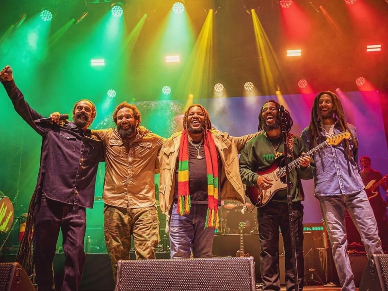 The Marley Brothers – Ziggy, Stephen, Julian, Ky-Mani and Damian – will stop at Jiffy Lube Live in Virginia on Friday, Sept. 27 as part of “The Marley Brothers: The Legacy Tour,” their first outing together in two decades. Produced by Live Nation, the 22-date tour honors their father’s worldwide impact by performing both individual hits and classic Bob Marley songs. (Courtesy of the Marley Brothers via Instagram)