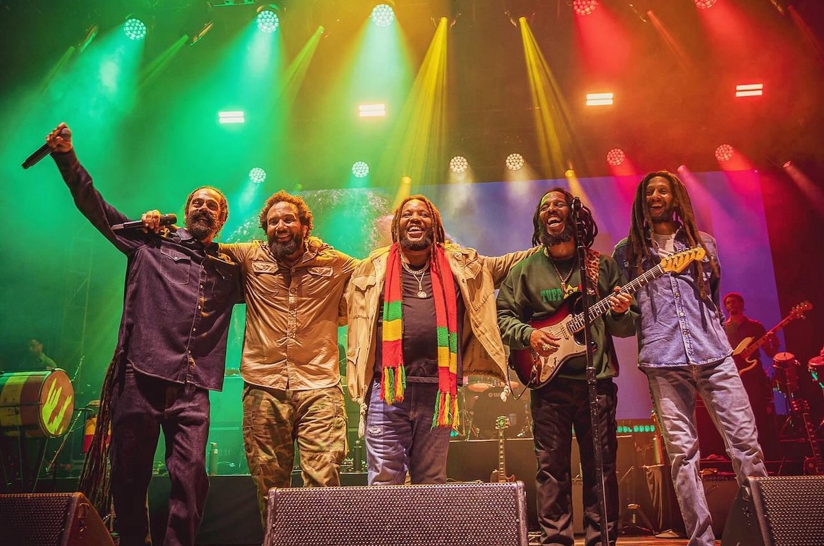 The Marley Brothers – Ziggy, Stephen, Julian, Ky-Mani and Damian – will stop at Jiffy Lube Live in Virginia on Friday, Sept. 27 as part of “The Marley Brothers: The Legacy Tour,” their first outing together in two decades. Produced by Live Nation, the 22-date tour honors their father’s worldwide impact by performing both individual hits and classic Bob Marley songs. (Courtesy of the Marley Brothers via Instagram)