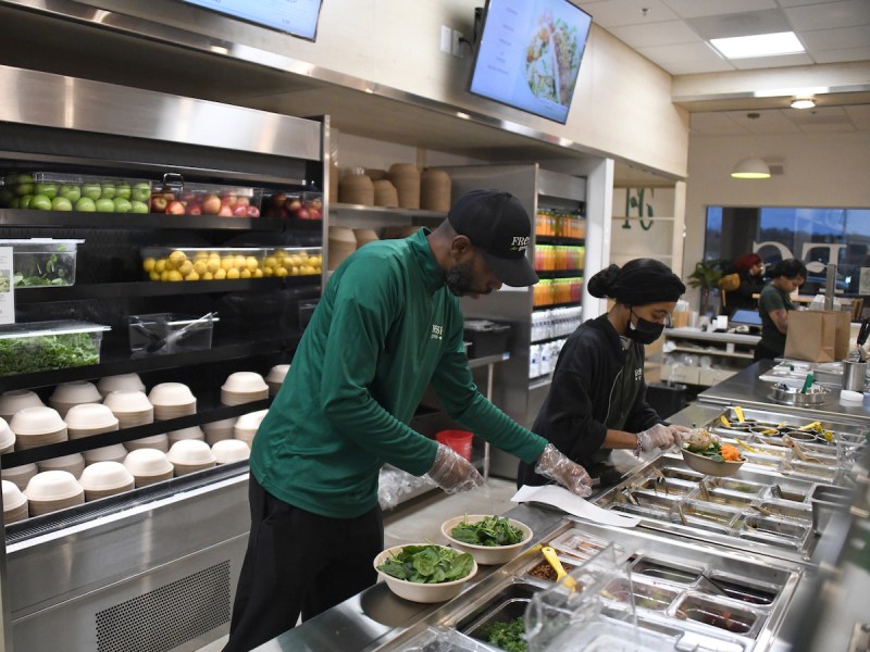 Jeremiah Abu-Bakr, a franchisee of Fresh Green, a Black-owned salad bar restaurant with locations in Bowie, Kettering and Laurel. (Anthony Tilghman/The Washington Informer)