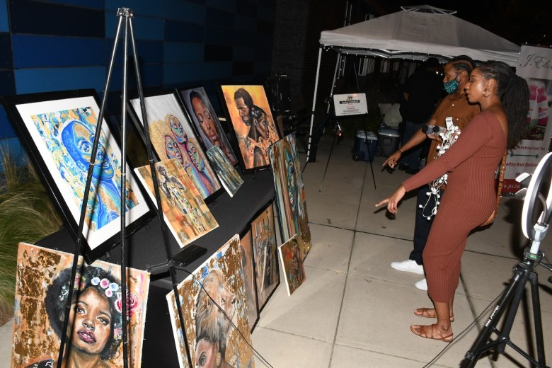 **FILE** Artist Tarika Campbell showcases her work during Art All Night 2021. Art All Night 2024 will take place on Sept. 27 and 28. (Roy Lewis/The Washington Informer)