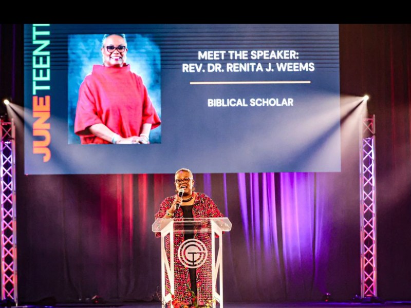 The Rev. Dr. Renita Weems, a biblical scholar, author and 2022 Black Churches 4 Digital Equity (BC4DE) fellow, addressed the importance of Black churches' involvement in achieving digital equity in the Black community at the inaugural Juneteenth National Digital Equity Bible Study. BC4DE is working to address a major justice issue facing African American communities: the digital divide. (Courtesy of BC4DE via Instagram)