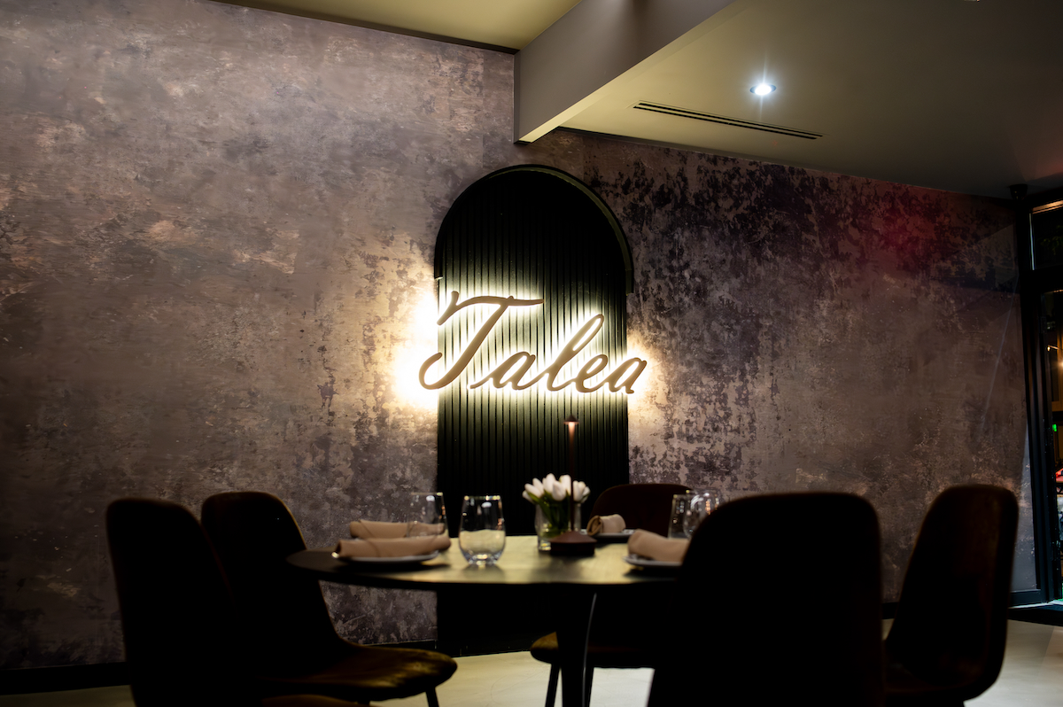 Talea's dining room, adorned with elegant decor, offers a warm, welcoming atmosphere, ideal for an intimate and memorable dining experience. (Courtesy of Jordan Barnes)