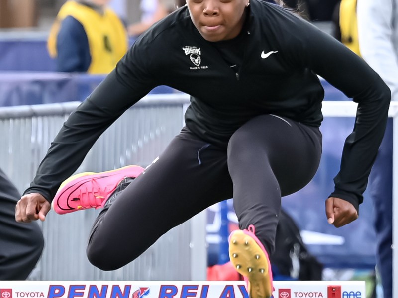 Howard University's Jessica Wright captured the 400-meter hurdles championship at the Penn Relays for the second straight year. (Courtesy of Yusuf Abdullah)
