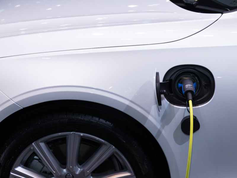white car charging